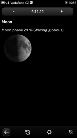 Moon information screen